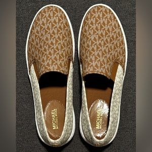 Michael Kors brown and white slip on sneaker size 9.5